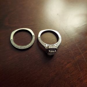Real Silver Wedding Ring Set
